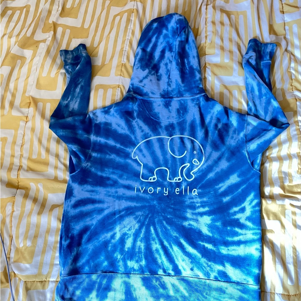 Ivory Ella Vibrant Blue Tie-Dye Hoodie